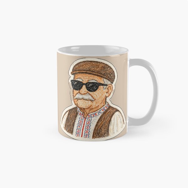 Item preview, Sticker Bunicul Cool cu Ochelari – Design Tradițional Românesc Amuzant designed and sold by randomdesignsnearme.