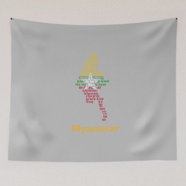 Item preview, Myanmar – Anthem Flag and Map Artistic Tribute designed and sold by JR78.