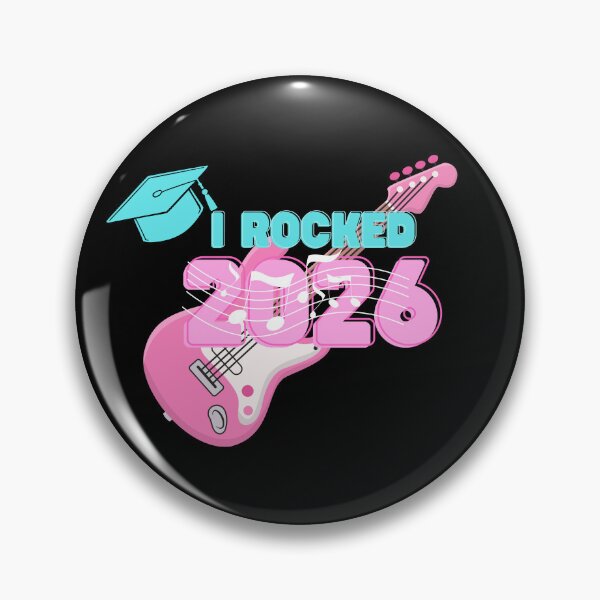 Item preview, I Rocked Retro pastel Class of 2026 guitar (print on dark) designed and sold by Cottageshop.