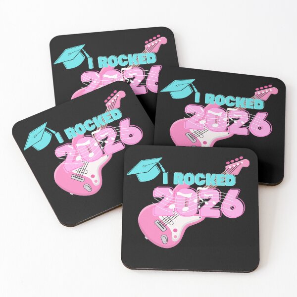 Item preview, I Rocked Retro pastel Class of 2026 guitar (print on dark) designed and sold by Cottageshop.