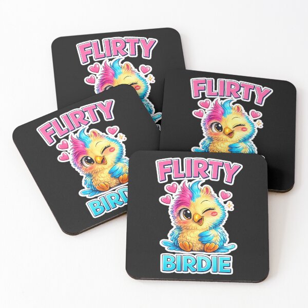 Item preview, Flirty Birdie – Cute Bird Pun Poster | Funny Winking Bird Design designed and sold by SnarkleCo.