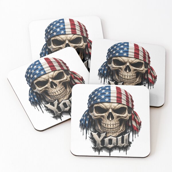 Item preview, Patriotic Skull with American Flag Bandana – Dark USA Design designed and sold by WorkVibe Studio.