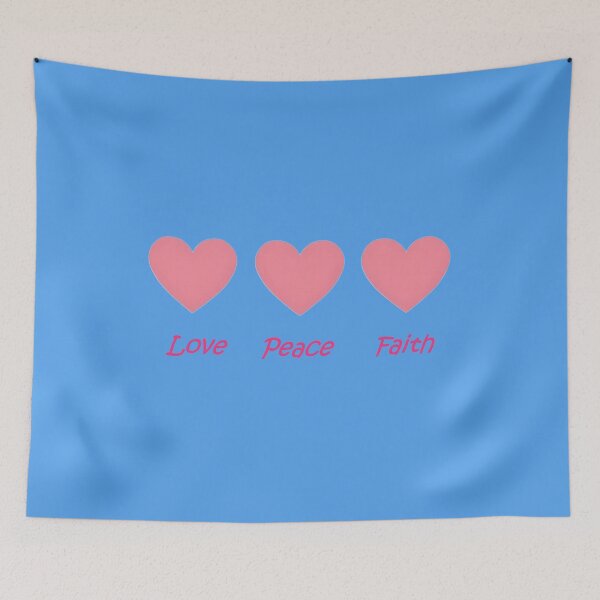 Item preview, Love Peace Faith Minimalist Hearts Shirt designed and sold by innerfaith.