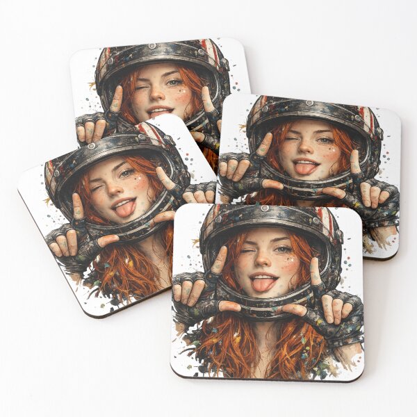 Item preview, Ginger Girl In Vintage Helmet Art Design designed and sold by Shirtaholism.