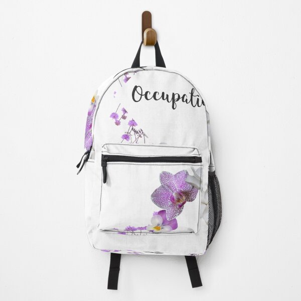 Item preview, The words Occupational therapy within a purple floral border designed and sold by lucyinspace.