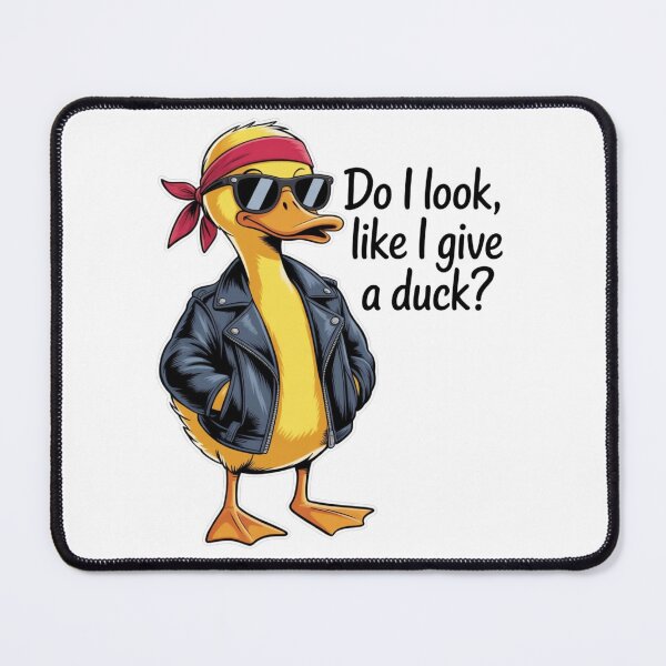 Item preview, Funny Biker Duck with Sunglasses & Leather Jacket – Do I Look Like I Give a Duck? Pun Design designed and sold by lucidfrog.