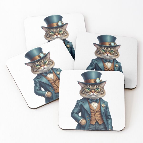 Item preview, Elegant Steampunk Cat Gentleman Portrait designed and sold by BetweenForms.