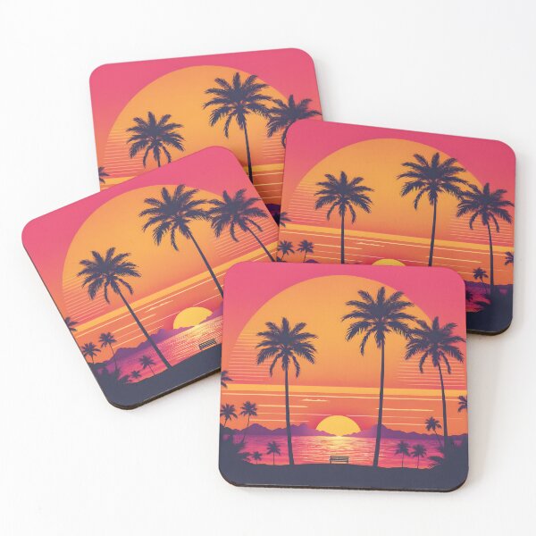 Item preview, Retro Sunset Palm Trees 80s Vintage Aesthetic - 19 designed and sold by RELAX STATION.