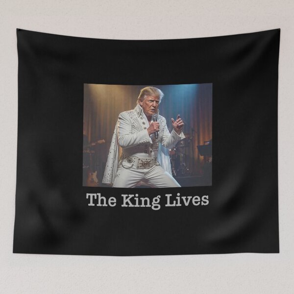 Item preview, El Rey Vive Trump Trump Elvis designed and sold by DexertimaArt.