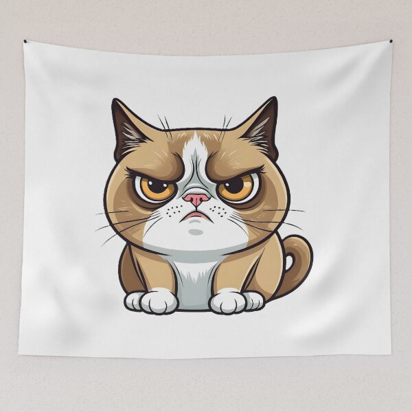 Item preview, Funny Grumpy Cat Cartoon Meme - 11 designed and sold by RELAX STATION.