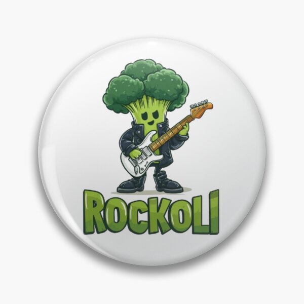 Item preview, Rockstar Broccoli with Punk Style Electric Guitar designed and sold by FunnyDesigns221.