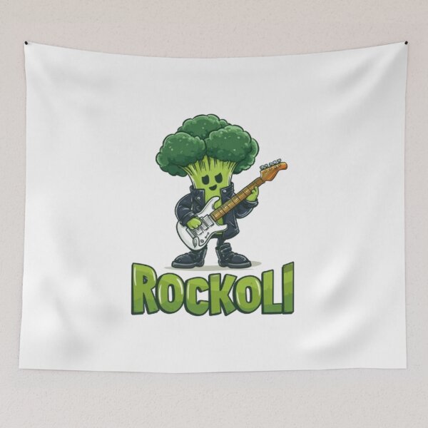 Item preview, Rockstar Broccoli with Punk Style Electric Guitar designed and sold by FunnyDesigns221.