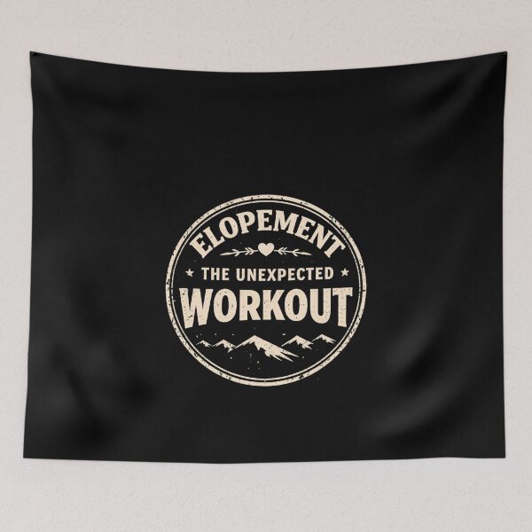 Item preview, Elopement The Unexpected Workout Funny Vintage Wedding Shirt – Retro Eloping Couple Humor Badge Tee designed and sold by VibeOffline Studio.