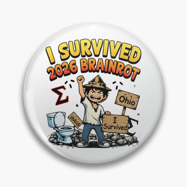 Item preview, I Survived 2026 Brainrot Meme designed and sold by TernEdge.