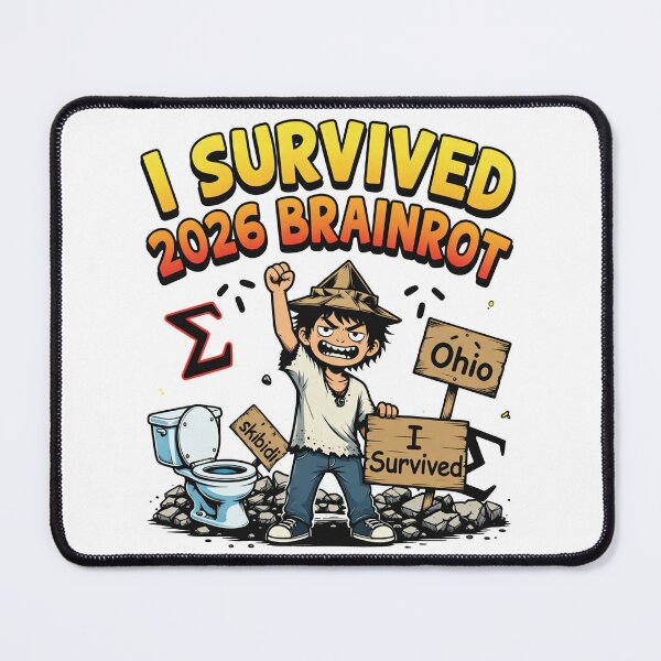 Item preview, I Survived 2026 Brainrot Meme designed and sold by TernEdge.