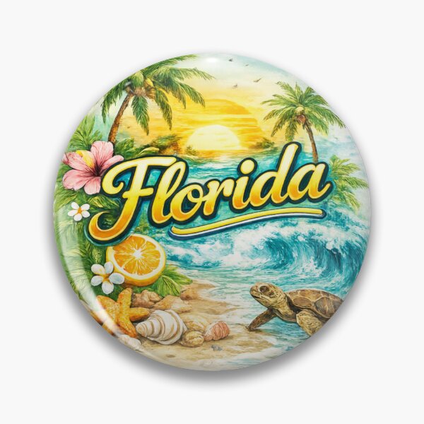 Item preview, Diseño estético de una playa tropical de Florida con puesta de sol, tortugas y palmeras. designed and sold by Printslab.