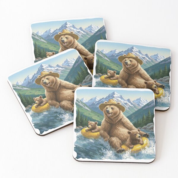 Item preview, Grizzly Bear Family River  designed and sold by TeeARTHY.