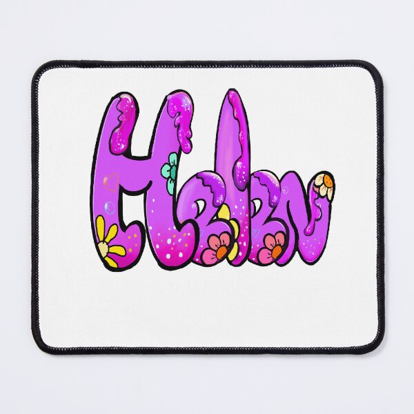 Item preview, Helen name in purple bubble text with flowers and drips. Personalized Custom Gift for Girls and women designed and sold by Artonmytee.