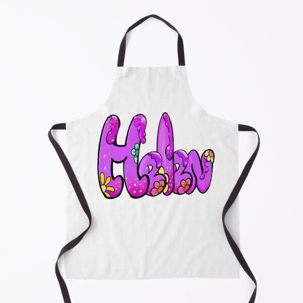 Item preview, Helen name in purple bubble text with flowers and drips. Personalized Custom Gift for Girls and women designed and sold by Artonmytee.