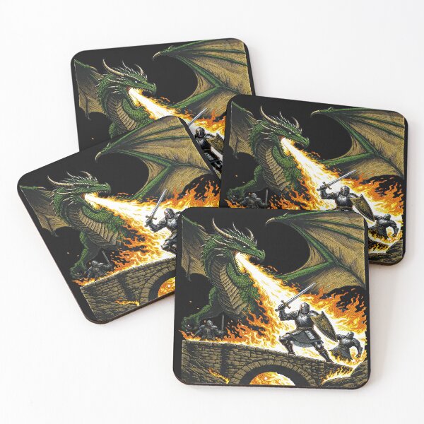 Item preview, Epic Dragon and Knight Battle on Stone Bridge designed and sold by TeeARTHY.