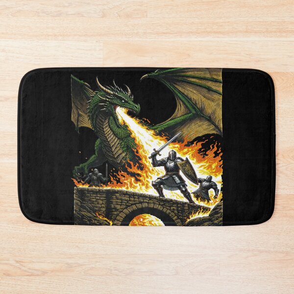 Item preview, Epic Dragon and Knight Battle on Stone Bridge designed and sold by TeeARTHY.