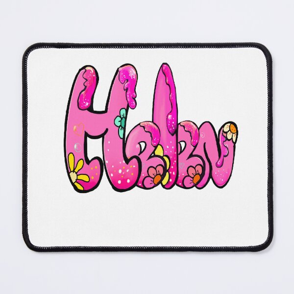 Item preview, Helen name in pink bubble text with flowers and drips. Personalized Custom Gift for Girls and women designed and sold by Artonmytee.