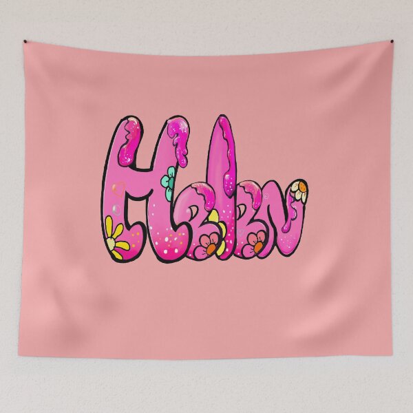 Item preview, Helen name in pink bubble text with flowers and drips. Personalized Custom Gift for Girls and women designed and sold by Artonmytee.