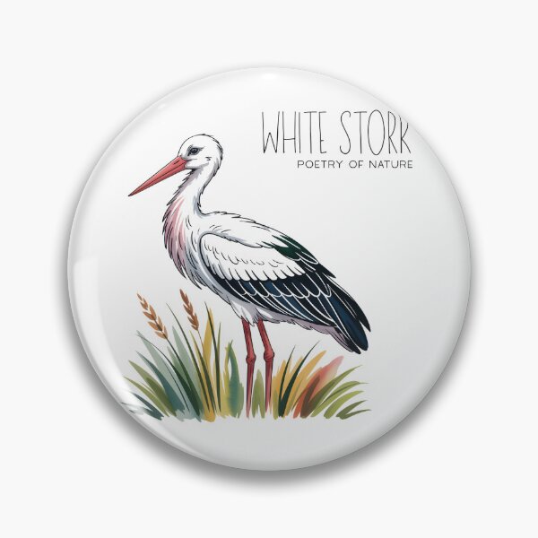 Item preview, White Stork Poetry of Nature – Elegant Bird Illustration designed and sold by ArcticFoxStudio.