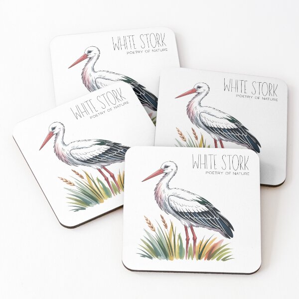 Item preview, White Stork Poetry of Nature – Elegant Bird Illustration designed and sold by ArcticFoxStudio.