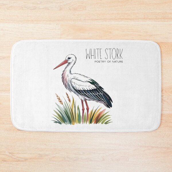 Item preview, White Stork Poetry of Nature – Elegant Bird Illustration designed and sold by ArcticFoxStudio.