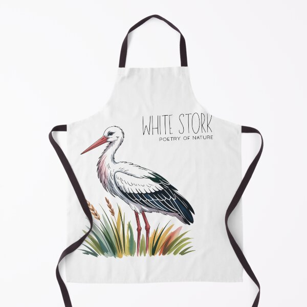 Item preview, White Stork Poetry of Nature – Elegant Bird Illustration designed and sold by ArcticFoxStudio.