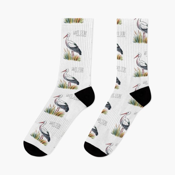 Item preview, White Stork Poetry of Nature – Elegant Bird Illustration designed and sold by ArcticFoxStudio.