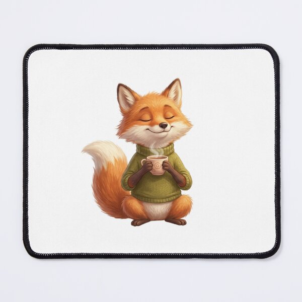 Item preview, Woodland Cute Fox Drinking Coffee designed and sold by SOUFIANE1991.