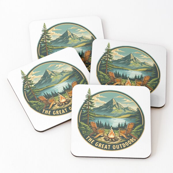 Item preview, The Great Outdoors Retro National Park Camper designed and sold by Uniqueauraaprints.