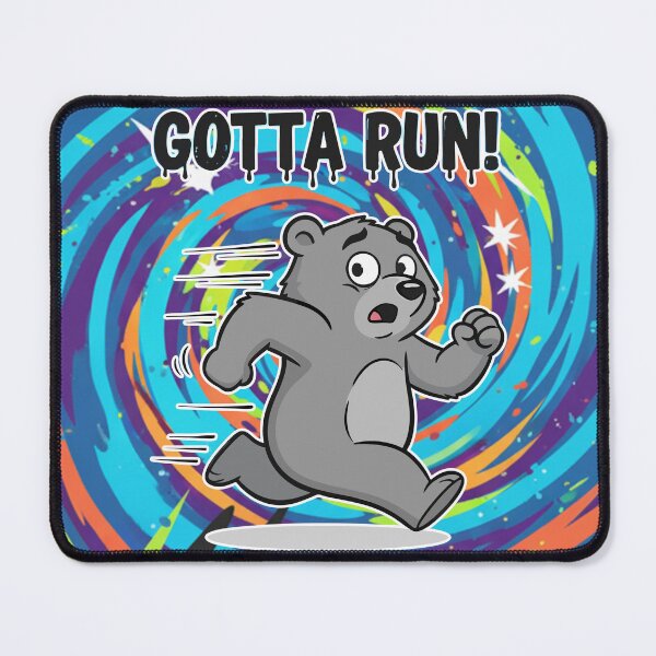 Item preview, Gotta Run! Funny Panicked Bear Cartoon designed and sold by Taridesign.
