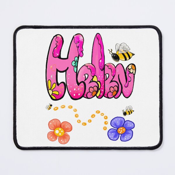 Item preview, Helen name in pink bubble text with flowers, honey bees and drips. Personalized Custom Gift for Girls and women designed and sold by Artonmytee.