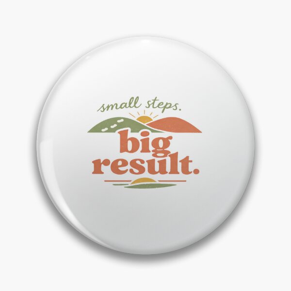 Item preview, Small Steps Big Result Motivational Design – Retro Sunrise & Hills Illustration for Growth Mindset designed and sold by Bright Nest Studio.