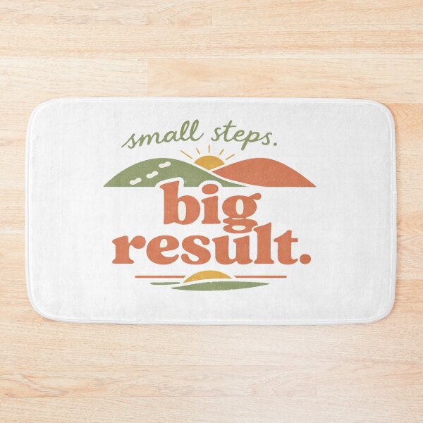 Item preview, Small Steps Big Result Motivational Design – Retro Sunrise & Hills Illustration for Growth Mindset designed and sold by Bright Nest Studio.