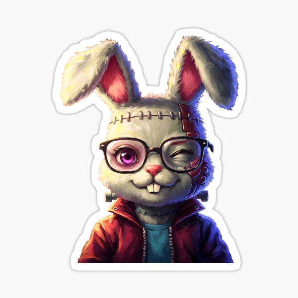 Frankenpetz Bunnyz - Sabrina the Neon Rebel Bunny (Unit #04) Sticker