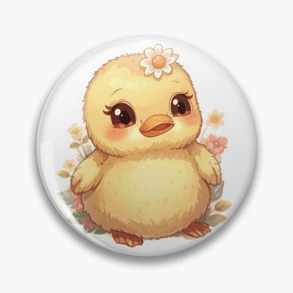 Item preview, Chubby Kawaii Duckling Daisy Head Sticker designed and sold by funnyshop222.