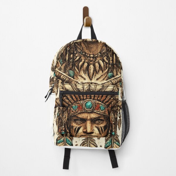 Item preview, Native Indian Tribal Chief Sketch – Indigenous Warrior Portrait Ethnic Art designed and sold by Bluebubbies.