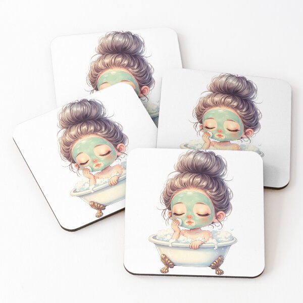 Item preview, Copy of Copy of Young woman relaxing in bathtub while enjoying bubbles and a cozy atmosphere in her home designed and sold by SpaceartLilu.