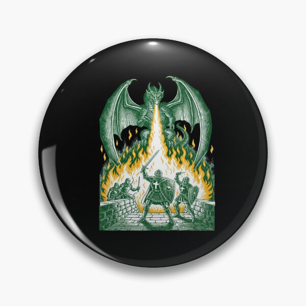 Item preview, Knights Fighting Giant Green Dragon Fantasy   designed and sold by TeeARTHY.