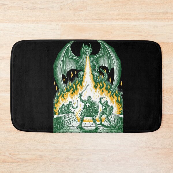 Item preview, Knights Fighting Giant Green Dragon Fantasy   designed and sold by TeeARTHY.