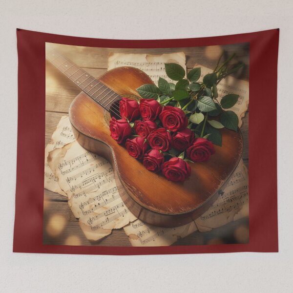 Item preview, Guitar with Roses designed and sold by Tridentulus.