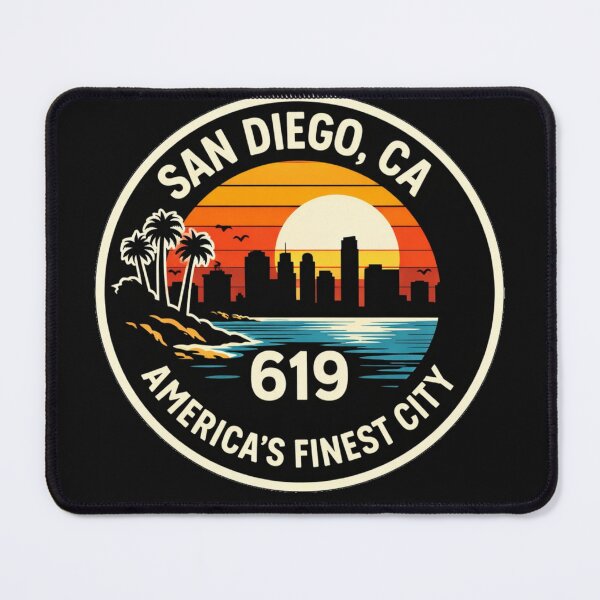 Item preview, San Diego Retro Badge Shirt – 619 America’s Finest City Sunset Design designed and sold by Laughprints.