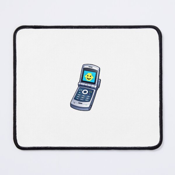 Item preview, Y2K Flip Phone Sticker Silver Blue Pixel Smiley Retro Aesthetic Laptop Decal designed and sold by xbt01j.
