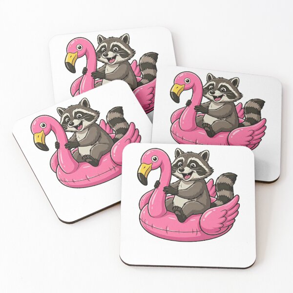 Item preview, Cute Raccoon in Pink Flamingo Pool Float designed and sold by k3rstman1.