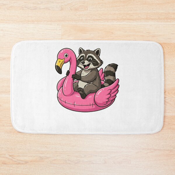 Item preview, Cute Raccoon in Pink Flamingo Pool Float designed and sold by k3rstman1.