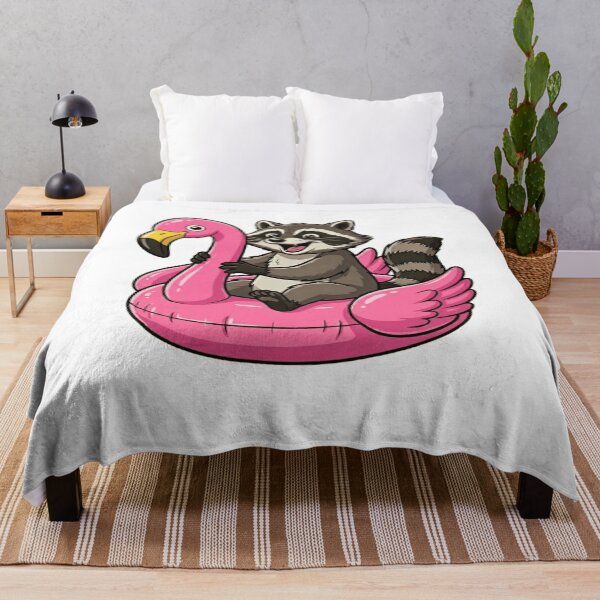 Item preview, Cute Raccoon in Pink Flamingo Pool Float designed and sold by k3rstman1.